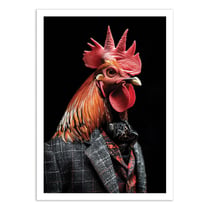 Affiche 50x70 cm - Rooster Wild Suits - Philippe Hugonnard