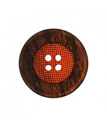 Carte de 2 boutons Panier Orange rond 28mm - Union Knopf Orange