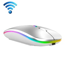 Souris Sans Fil Ergonomique 2400DPI Lumineuse Argentée USB Rechargeable YONIS