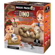 Maxi pack 12 oeufs de dinosaures à déterrer - buki - 2138 - kit excavation, fouilles