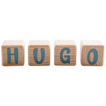 4 cubes bois lettres grises - déco chambre bébé enfant
