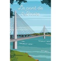 Tableau mural encadré illustration pont Iroise Brest 65x97 cm