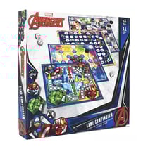 Boite multijeux avengers marvel 4 plateaux : marelle, dames, petits chevaux, échelle - cartamundi