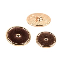 Lot de 6 boutons ronds colorés marron