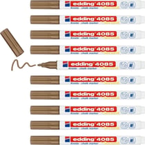 Lot de 10 marqueurs craie liquide - EDDING - Pointe ronde 1-2 mm - Cuivre