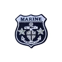 Ecusson thermocollant blason marine bleu 4,5cm x 4,5cm