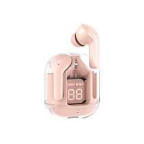 Avizar Écouteurs Sans Fil Bluetooth 5.3 TWS Modèle Cristal avec Affichage LED Rose
