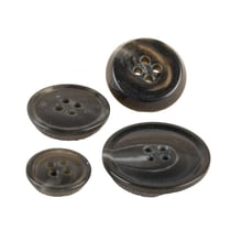 Lot de 3 boutons 4 trous imitation corne Gris Anthracite
