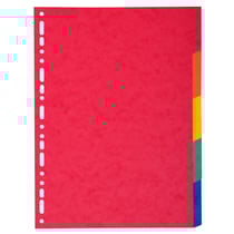 Intercalaires carte lustrée 225g 5 positions - A4 - Couleurs assorties - x 25 - Exacompta
