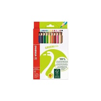 STABILO Crayon de couleur triangulaire GREENtrio, épais, étui en carton de 12
