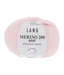 Pelote de laine à tricoter pour layette MERINO 200 BEBE - Lang Yarns 309 Rose