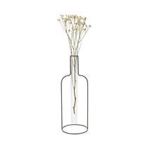 Vase Bouteille Silhouette XL – Balvi | Vase décoratif métal & verre noir 34 cm