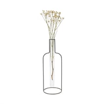 Vase Bouteille Silhouette XL – Balvi | Vase décoratif métal & verre noir 34 cm