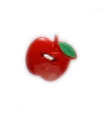 Carte de 2 boutons Pomme rouge 19mm - Distrifil Rouge