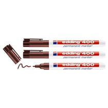 Lot de 3 marqueurs permanents pointe fine - EDDING - Marron - 400
