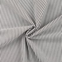 Tissu Popeline de Coton Seersucker Rayé Noir