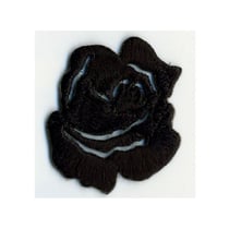 Ecusson thermocollant petite rose noir 3cmx3.5cm