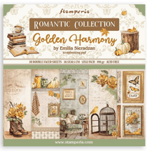 Pochette de 10 feuilles recto verso Stamperia Golden Harmony