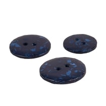 Bouton rond bouteilles recyclées 2 trous bleu marine