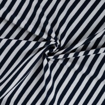 Tissu Jersey Coton Côtelé rayé Bleu marine
