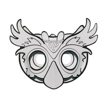 MégaCréa DIY - Masque enfant 3D carte forte hibou à colorier et à monter