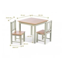 Geuther Meubles d activite en Hevea 2 chaises et une table Couleur Blanc Naturel