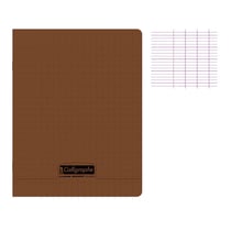 Cahier - 17x22(cm) - Grands carreaux - 48 pages - Polypro - sans spirale - Marron
