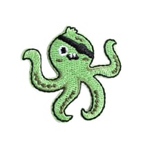 Ecusson petits animaux pieuvre pirate bandeau sur l'œil 4cm x 4cm