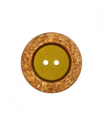 Bouton manteau à rebord doré 2 trous 23 à 28mm - Prym 28 vert olive