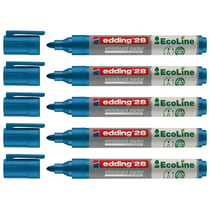 Lot de 5 marqueurs tableau blanc effaçables - EDDING - Pointe ronde 1,5-3 mm - Bleu