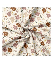 Tissu coton popeline petites fleurs de 145 cm de largeur 0 Ecru vendu par 50 cm