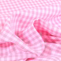 Tissu Rayures Petits carreaux 5 mm Rose pastel