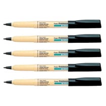 Lot de 5 marqueurs textiles permanents pointe conique fine 0,7 mm - PENTEL - Noir