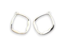2 Breloques forme irrégulière 27*21mm argent platine