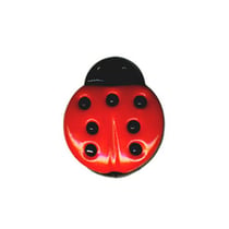 Bouton en forme de Coccinelle couleur Rouge 15mm