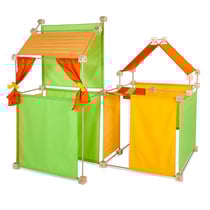 Jeu de construction géant en bois Trigonos Max Boite carton Fabriqué en Espagne - 150 pces orange