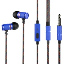 Écouteurs Smartphone Oreillettes Intra Jack 3.5Mm Micro Réduction Bruit Bleu YONIS