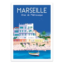 Affiche 30x40 cm - Marseille Anse de Malmousque - Raphael Delerue