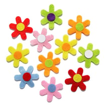MégaCréa DIY - Stickers fleurs feutrine 3 cm 15 pièces