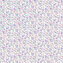 Tissu Coton imprimé Fleuris Aldo sur fond Blanc