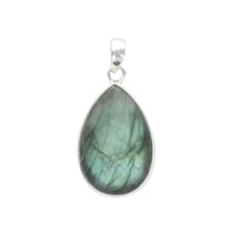 Pendentif Labradorite Argent 925 Forme goutte Grand modèle - Omsaé