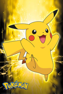 Poster Abysse - Pokémon Pikachu Néon - Papier - Multicolore - 91,5 x 61 cm