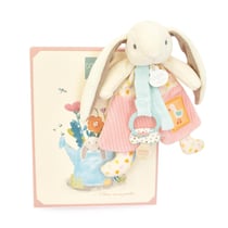 Lapin Ciboulette – doudou attache tétine - Doudou et Compagnie - Jaune