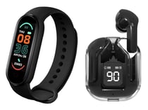 Avizar Pack Sport Écouteurs TWS Imagine Bluetooth 5.3 ENC et Bracelet Connecté Noir