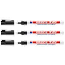 Lot de 3 marqueurs permanents - EDDING - Pointe fine 1 mm - Noir