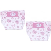 2 couches culotte ourson / lapin en tissu avec scratch sur les cotes baby born - 36 cm - zapf creation - 828908