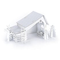 Crèche pré-découpée en carton à construire soi-même 29 x 19 x 14 cm