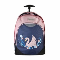 Sac à dos à roulettes - Phileas Cygne - Bleu et rose - Fille, 2 compartiments