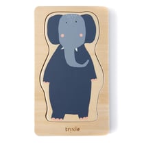 Puzzle 4 couches d'animaux en bois - TRIXIE BABY - Gris