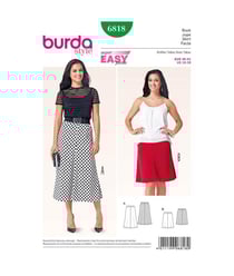 Patron Burda 6818 Jupe du 36 au 54 taille n°FR 36-54